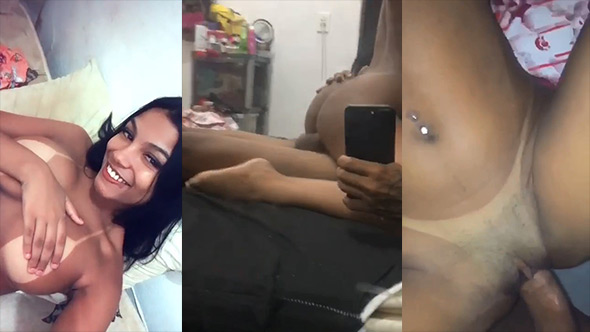 Novinha bronzeada levando rola